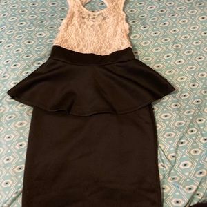 Formal black and white dress